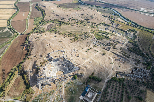 Ruins of ancient greek amphitheater at Miletus on the western coast of Anatolia, Turkey photo