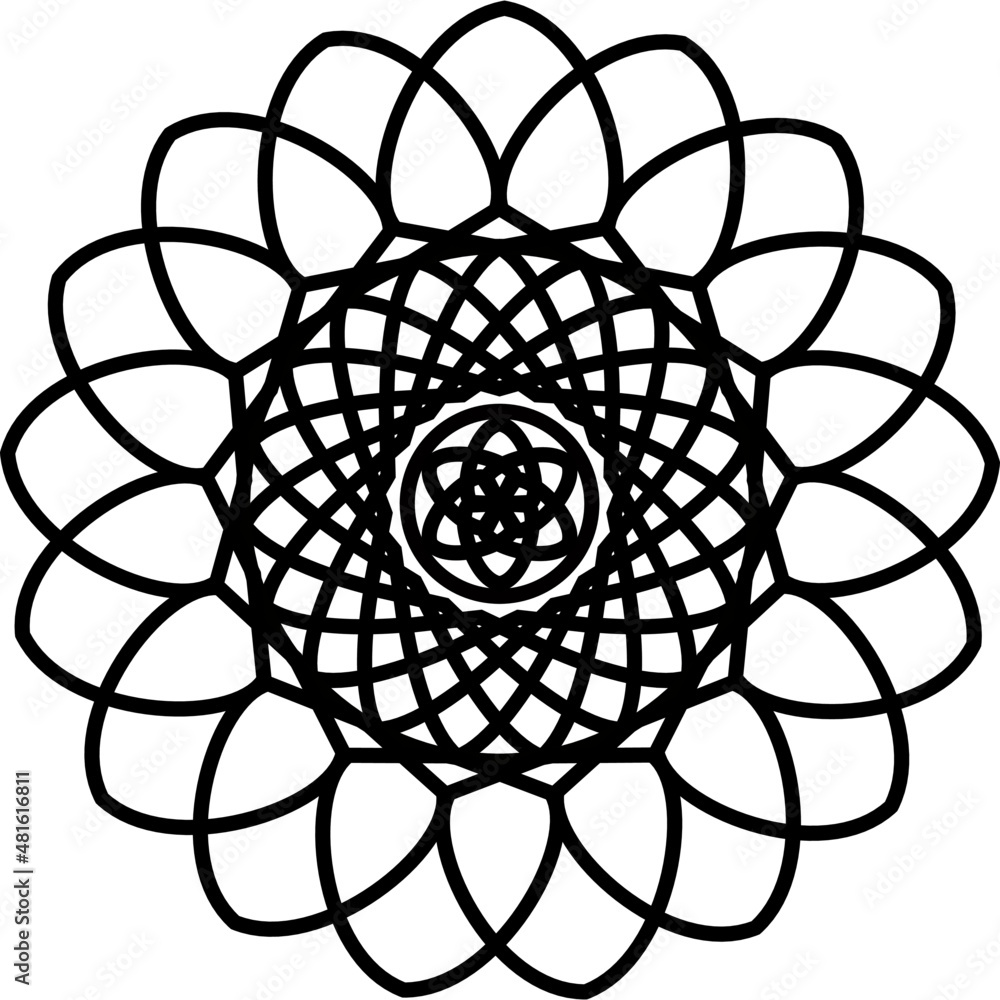 abstract black and white geometric mandala vector abstract black and white geometric mandala vector