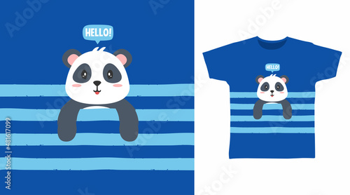 Cute panda tee designs concept