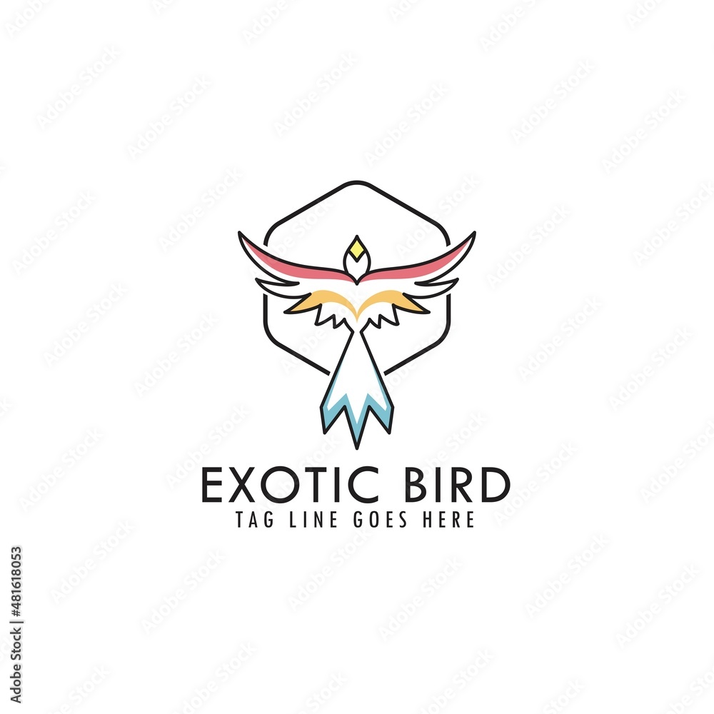 abstract colorful bird fly logo design in style minimalist line and outline, parrot logo, exotic bird, icon, vector abstract colorful bird fly logo design in style minimalist line and outline, parrot logo, exotic bird, icon, vector