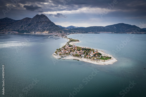 Fototapeta Naklejka Na Ścianę i Meble -  Egirdir Lake Isparta - Colorful Lake, Natural Lake. Egirdir Lake Drone Photography Turkey