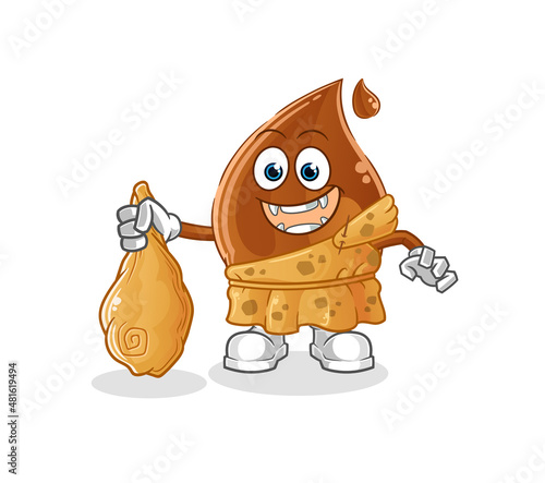 chocolate drop ancient cartoon. cartoon mascot vector