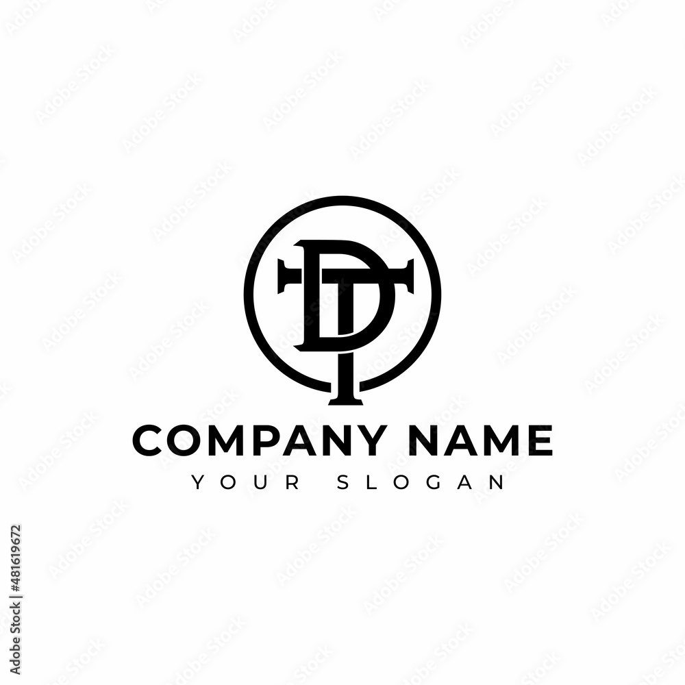 Obraz premium Letter DT logo vector design
