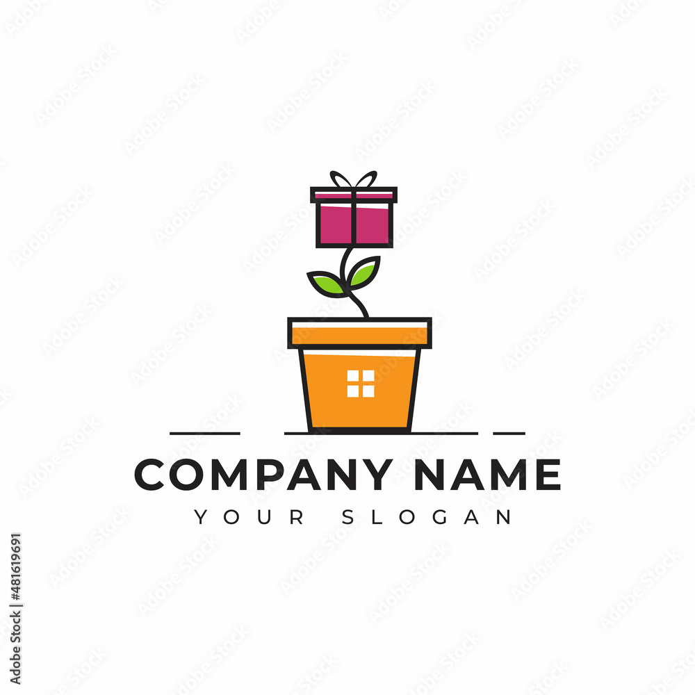 flower store logo, gift store logo design flower store logo, gift store logo design