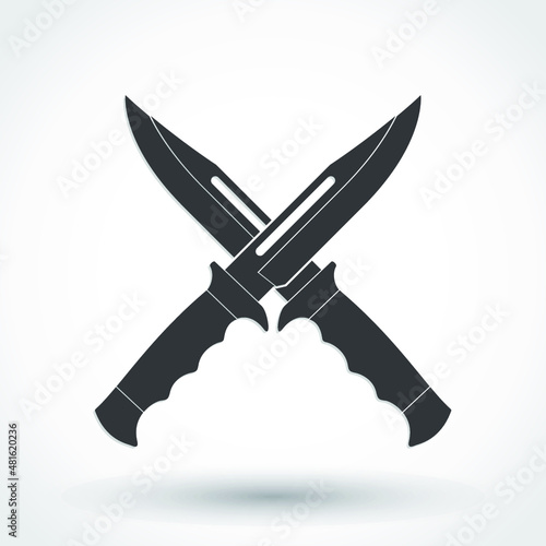 silhouette crossed knives icon / vector illustration