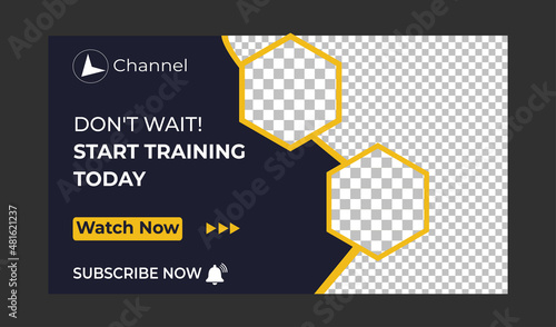 Editable Medical, Health and fitness training, exercise, social media web banner, and youtube thumbnail template | Youtube live stream video thumbnail for marketing agency | video thumbnail | Youtube