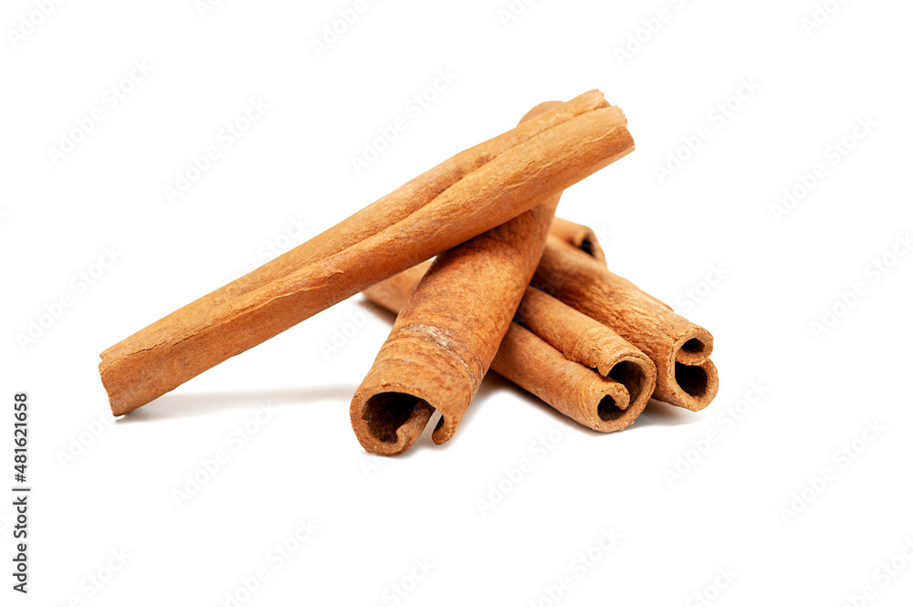 Fragrant cinnamon sticks isolated on white background Fragrant cinnamon sticks isolated on white background