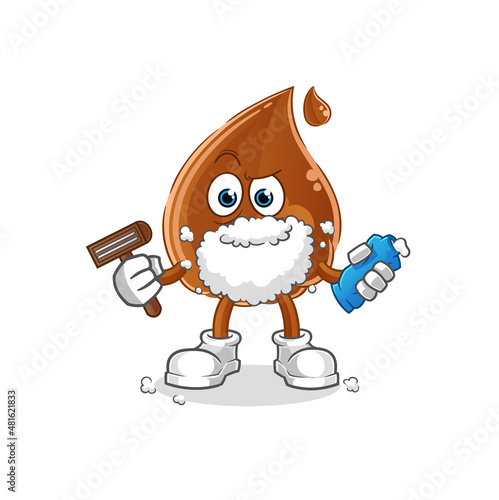 chocolate drop shave facial hair vector. cartoon character