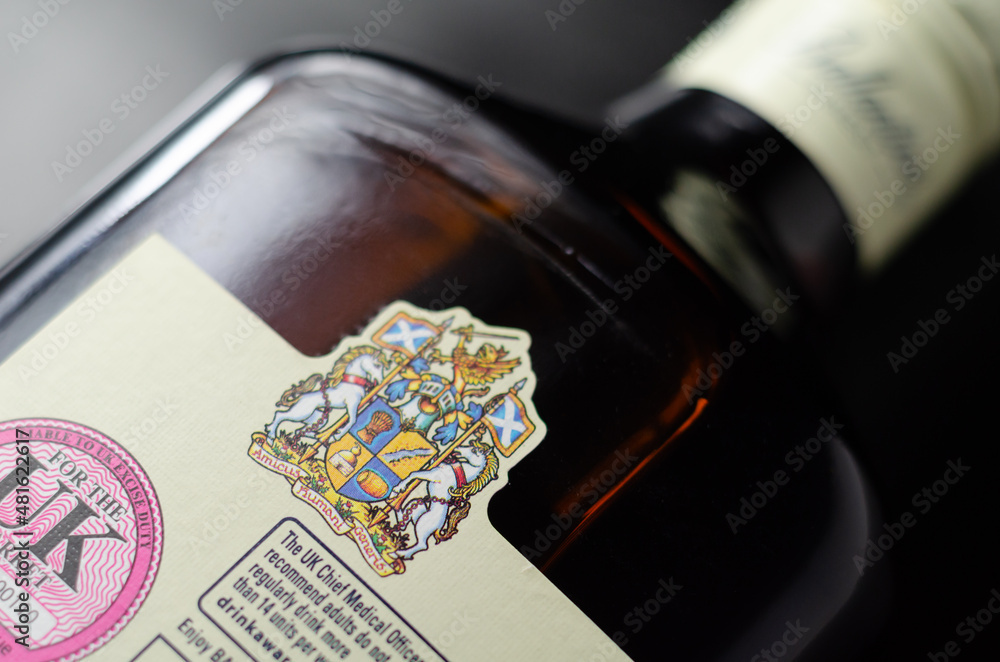 LONDON, UNITED KINGDOM JANUARY 18, 2022 Ballantines Finest Scotch