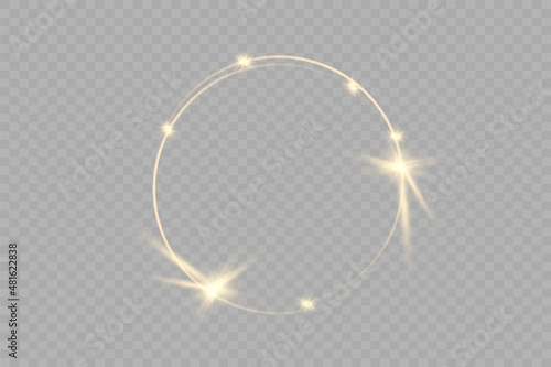 Luxurious fashion silver glitter vector circle frame, glowing light effect.