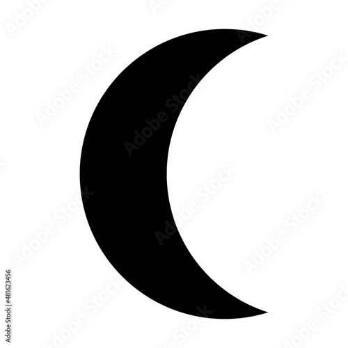 Waning Crescent Moon Icon, Nightlight Round Vector
