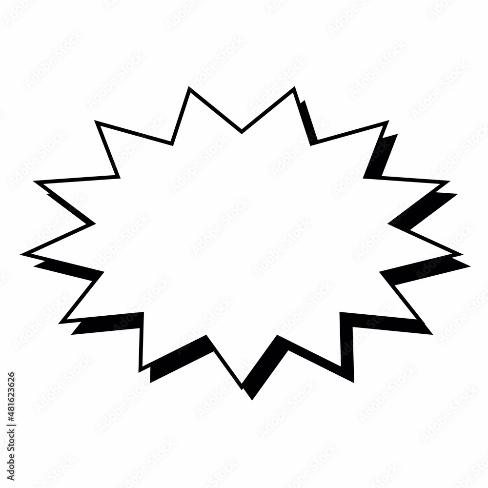 Simple line black and white comic speech bubble Simple line black and white comic speech bubble