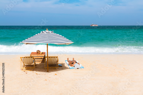 Koh Larn is a tropical sea of Thailand with beaches as well as beautiful landscapes in the background.