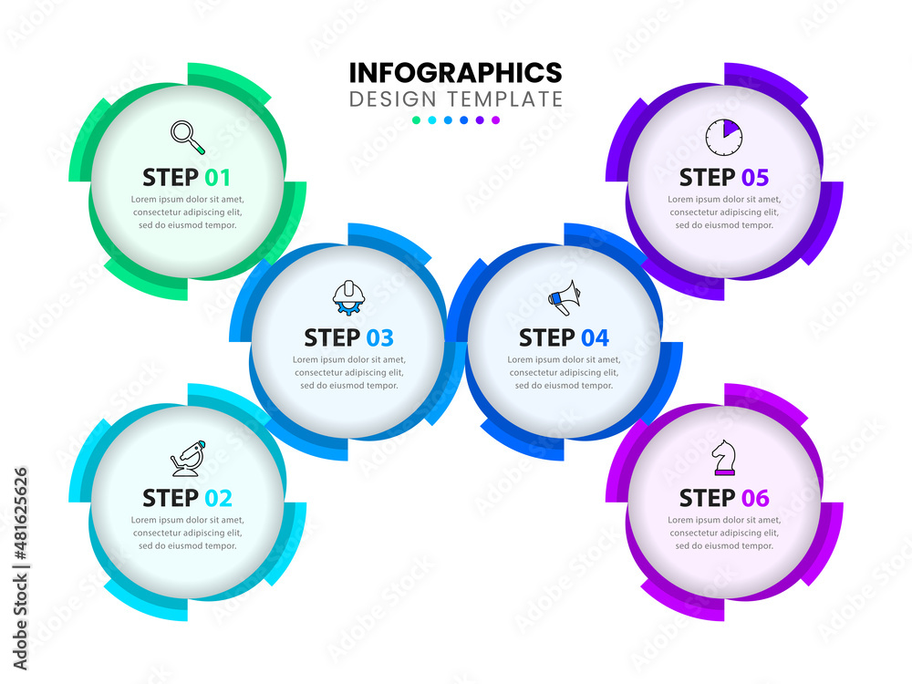 Infographic template with icons and 6 options or steps. Gears Infographic template with icons and 6 options or steps. Gears