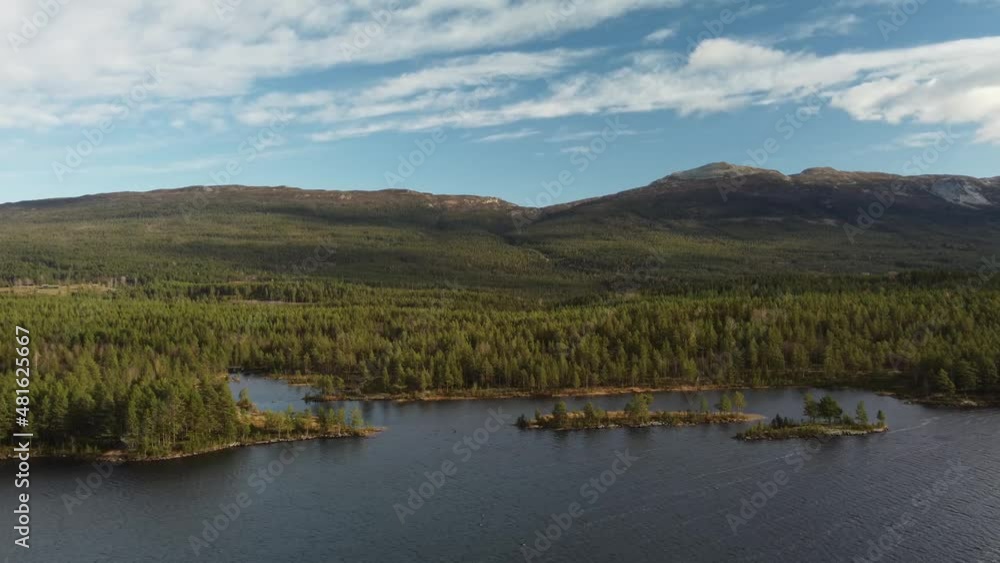 Fly Over Lake Nedre Bjorvatn Scenic Mountain Range Lake 4K Drone Shot Fly Over Lake Nedre Bjorvatn Scenic Mountain Range Lake 4K Drone Shot
