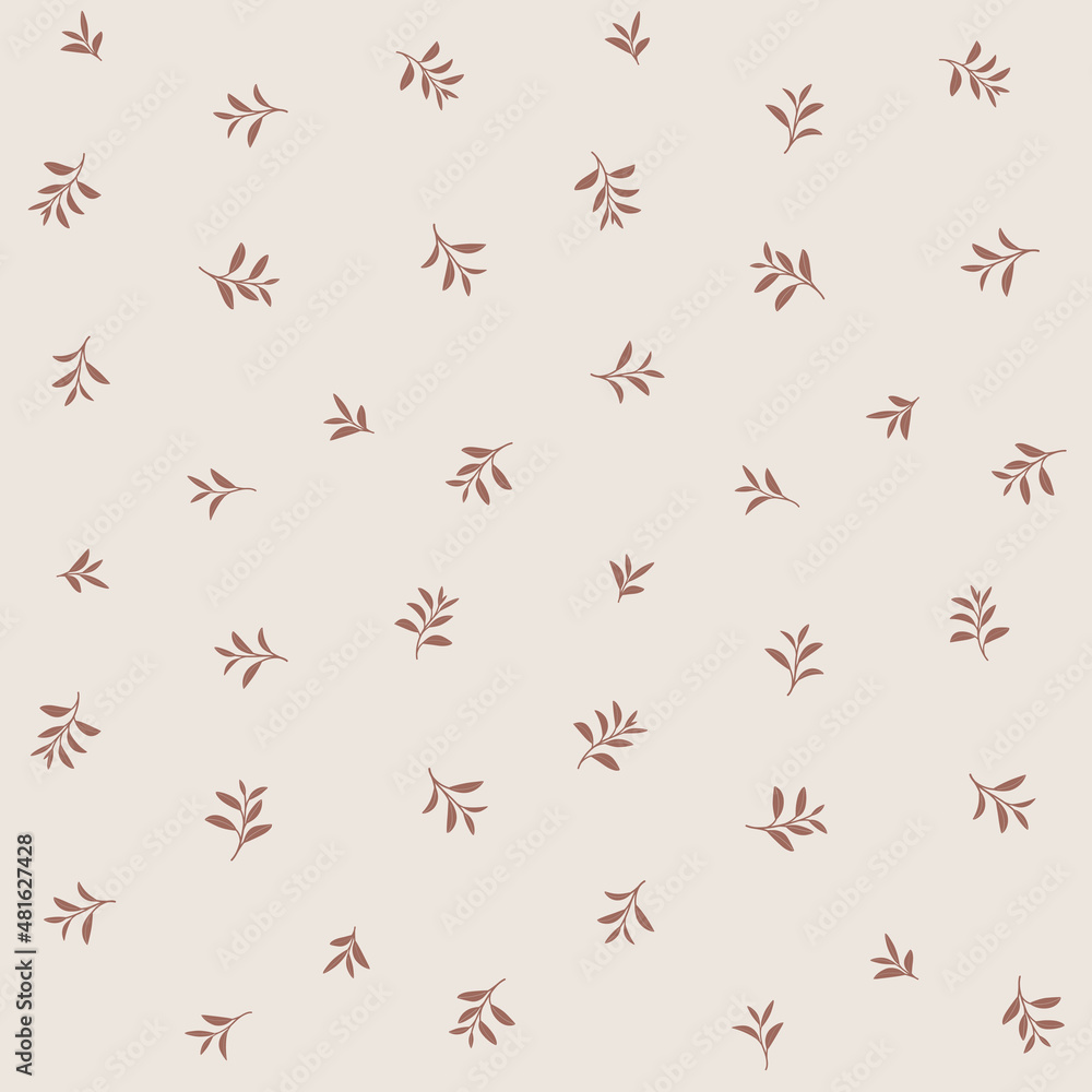 Branch of green tea. Trendy pattern with twig. Vector contour illustration. Branch of green tea. Trendy pattern with twig. Vector contour illustration.