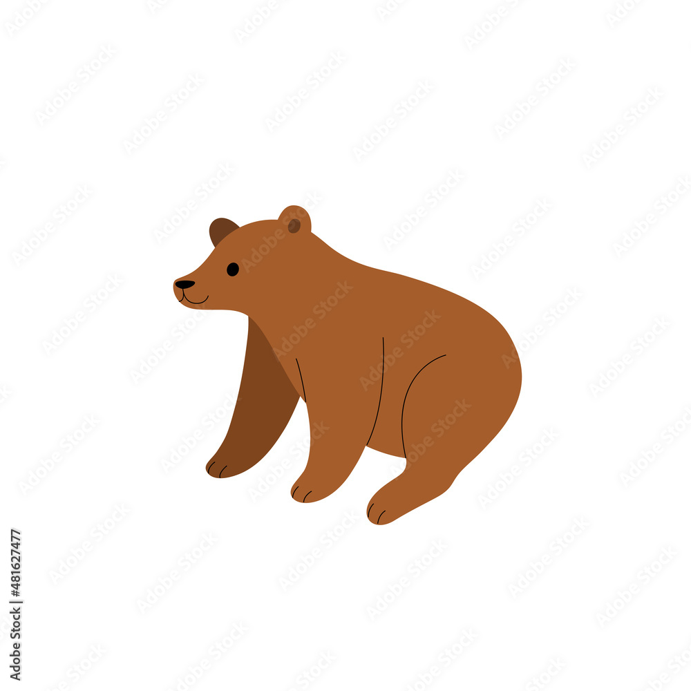Cute bear - cartoon animal character. Vector illustration in flat style isolated on white background. Cute bear - cartoon animal character. Vector illustration in flat style isolated on white background.