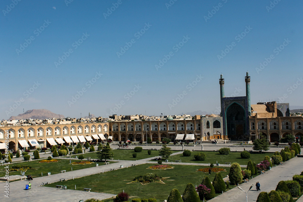 Naqsch-e Jahan square with Abbasi Great Mosque in Isfahan in Iran