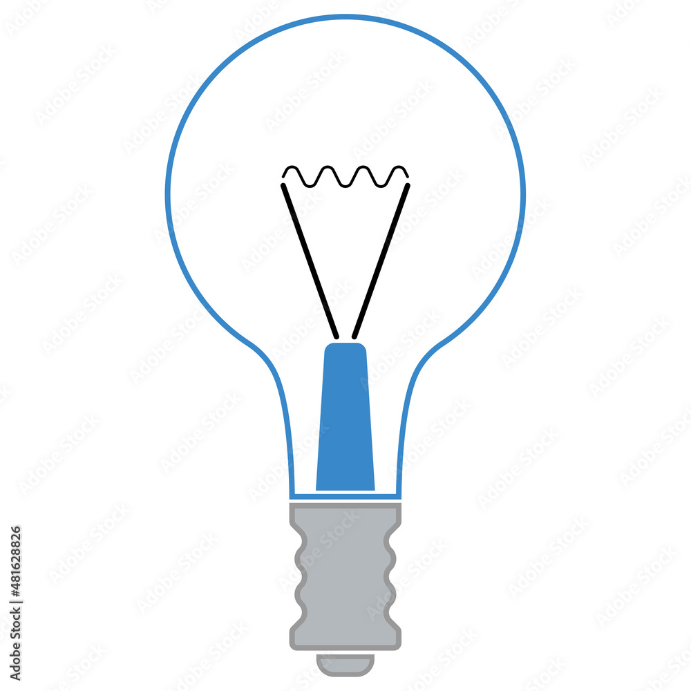 Classic electric light bulb with spiral filament Classic electric light bulb with spiral filament