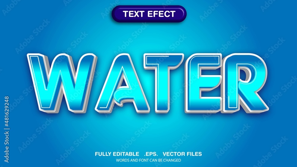 3d water editable text effect premium style vector template 3d water editable text effect premium style vector template