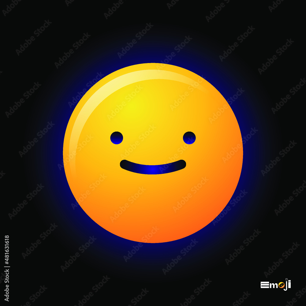 Fototapeta premium Abstract funny cartoon yellow smiley face icon. Vector illustration