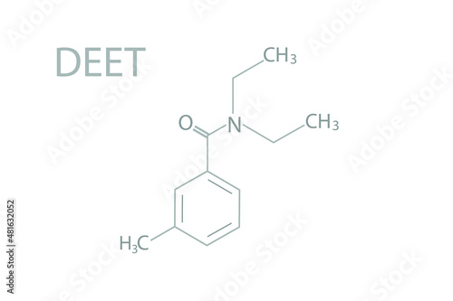 Diethyltoluamide (DEET) molecular skeletal chemical formula.	