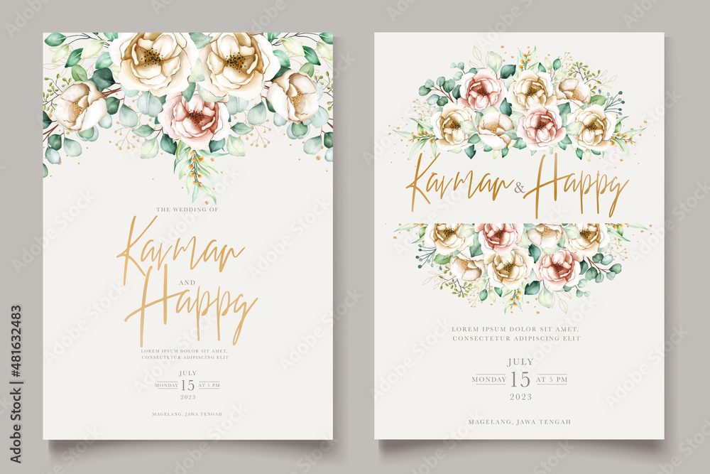 elegant hand drawn peonies wedding card design elegant hand drawn peonies wedding card design