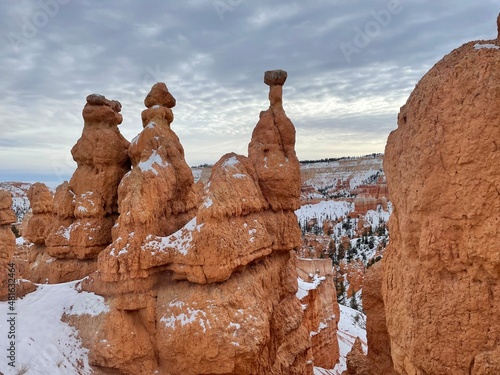 Bryce Canyon Rocks in the winter photo