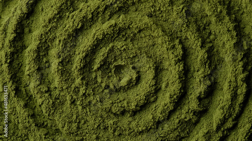 Superfood moringa, chlorella or spirulina powder. Green super food