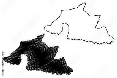 Brasileia municipality (Acre state, Municipalities of Brazil, Federative Republic of Brazil) map vector illustration, scribble sketch Brasileia map..