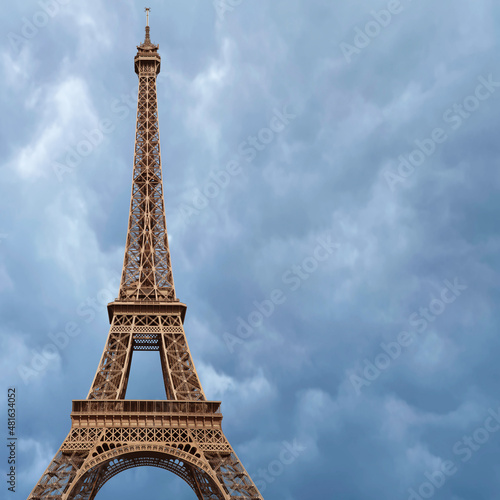 Eiffel Tower on sky background © Photobeps
