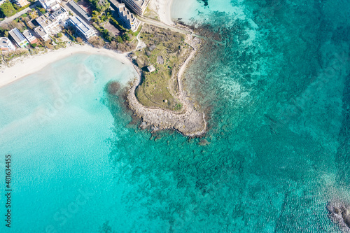 Vista aerea di porto cesareo, lecce, puglia