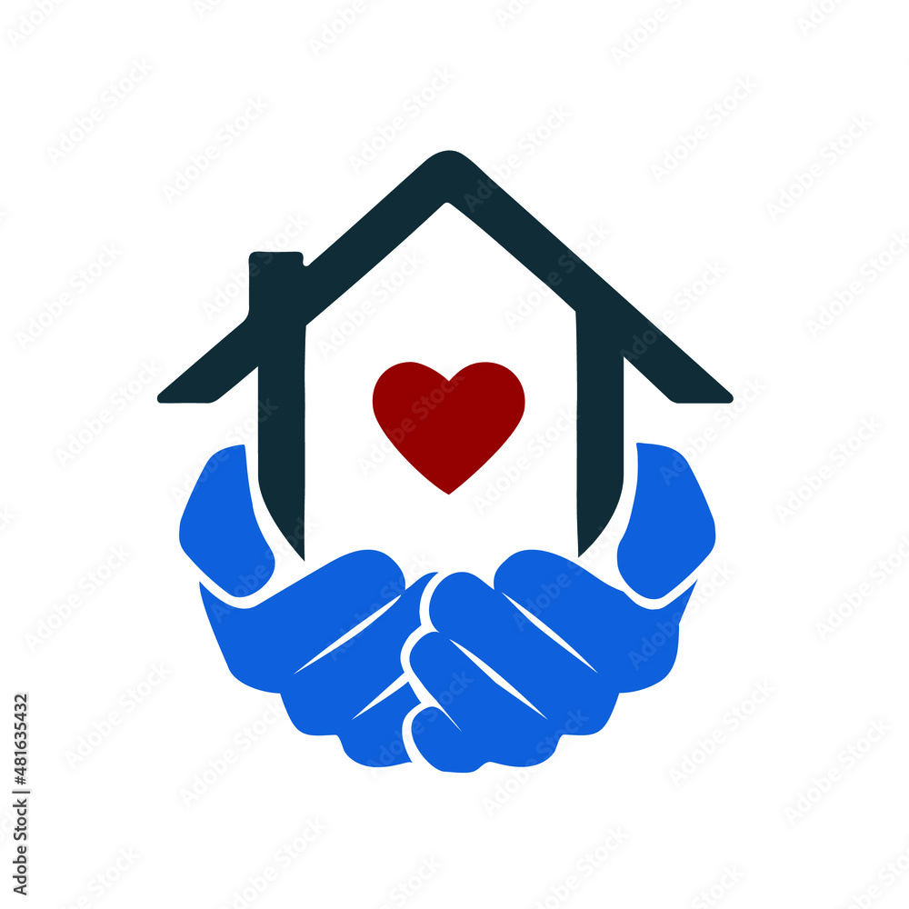 Hands holding house with heart icon vector Stock Vector Adobe Stock