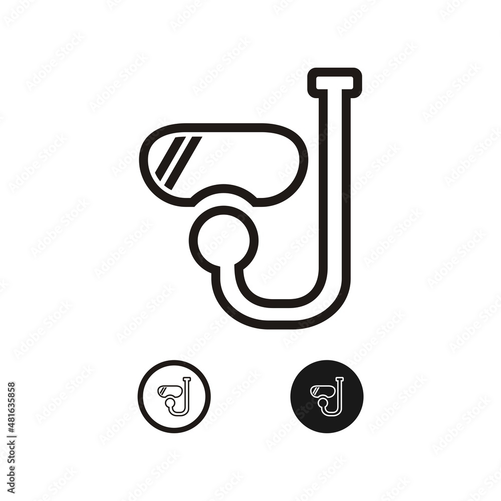 Snorkeling mask icon isolated on white background Snorkeling mask icon isolated on white background