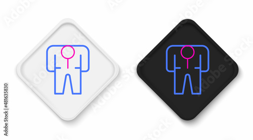 Line Beekeeper costume icon isolated on white background. Special protective uniform. Colorful outline concept. Vector