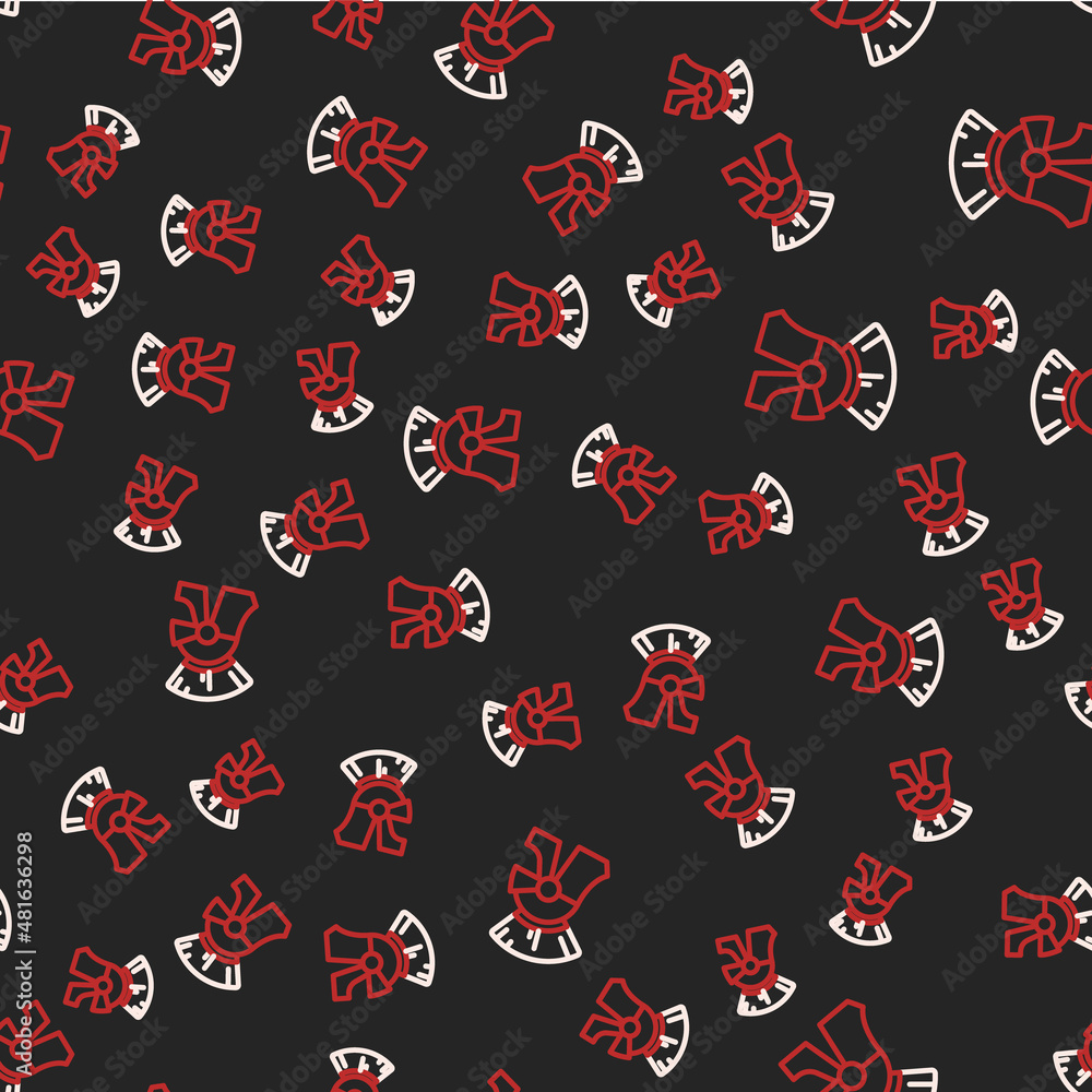 Line Roman army helmet icon isolated seamless pattern on black background. Vector Line Roman army helmet icon isolated seamless pattern on black background. Vector