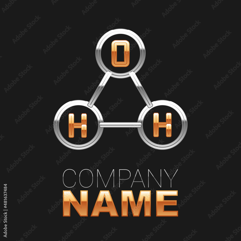 Line Chemical formula for water drops H2O shaped icon isolated on black background. Colorful outline concept. Vector Line Chemical formula for water drops H2O shaped icon isolated on black background. Colorful outline concept. Vector