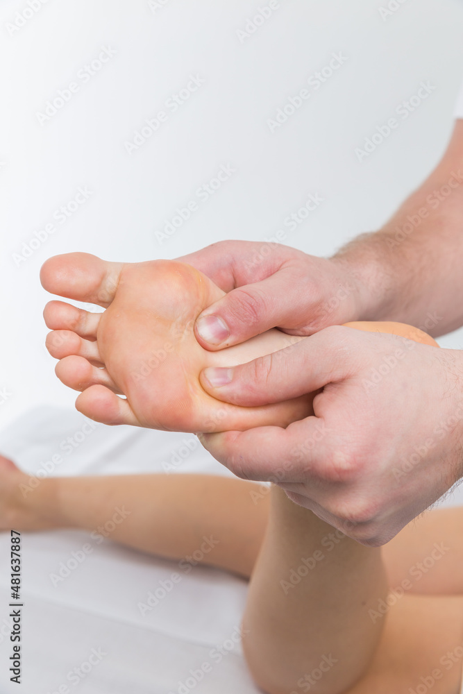 Fototapeta premium close up of a person receiving a back massage