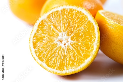 Orange citrus fruit on a white background