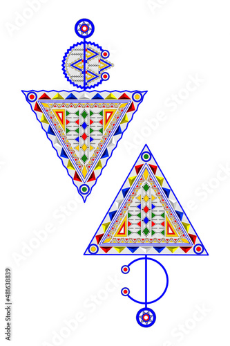 Tazerzit Vector Illustration. The Symbol of Moroccan Berber Jewelry. Amazigh culture fibula. north african culture.