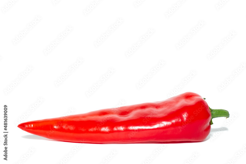 Red sweet pepper of the Ramiro variety on a white background Red sweet pepper of the Ramiro variety on a white background