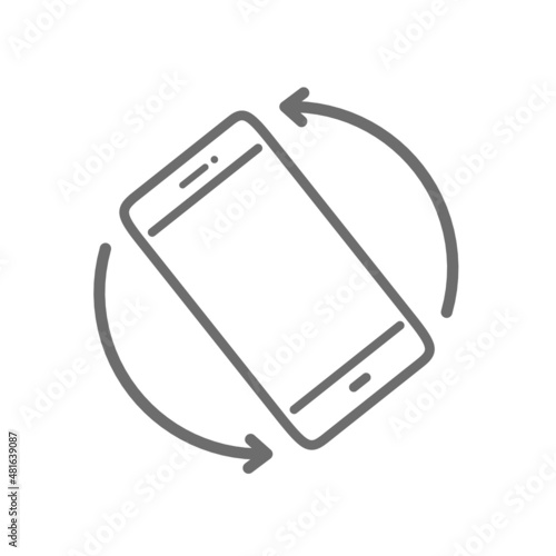phone rotation icon.  symbol tilting screen flat design on white background.