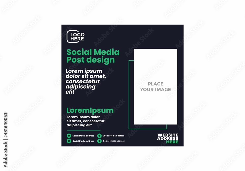 Fototapeta premium Colorful social media post design
