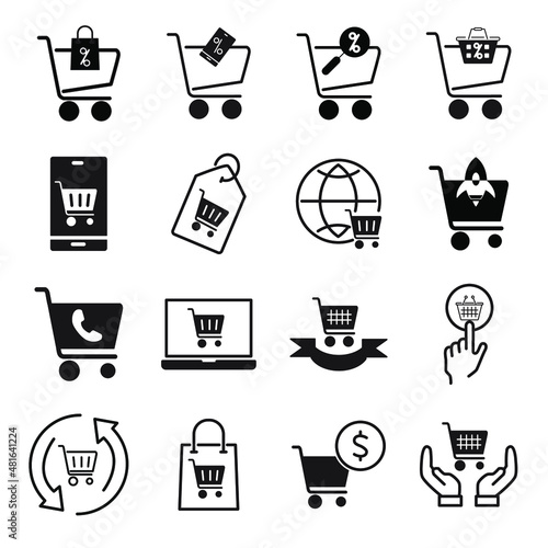 shopping icons symbol vector elements for infographic web