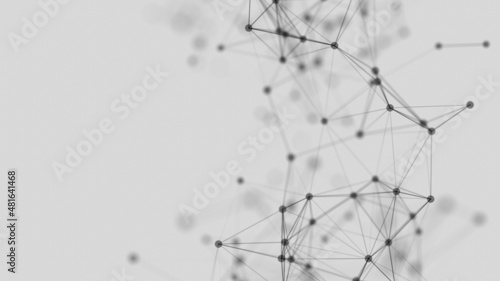Abstract 3d rendering of lines and dots illustration 