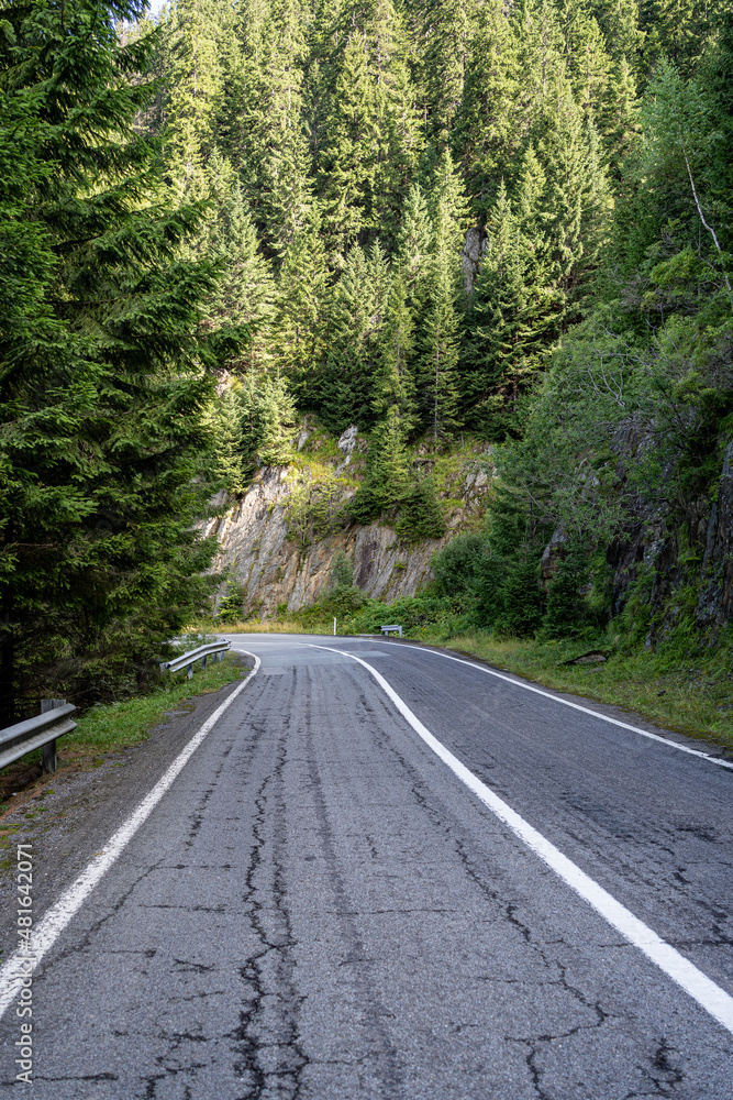 Transfagarasan Road - mountain road in Romanian Carpathian at summer