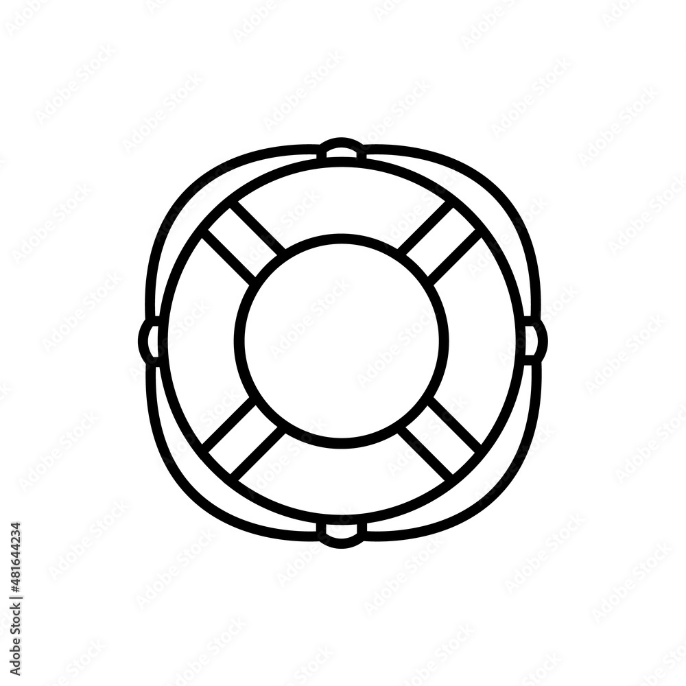 Lifebuoy icon, vector outline logo isolated on white background Lifebuoy icon, vector outline logo isolated on white background