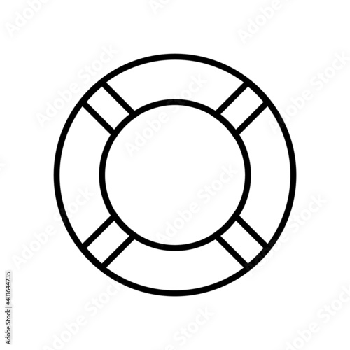 Lifebuoy icon  vector outline logo isolated on white background