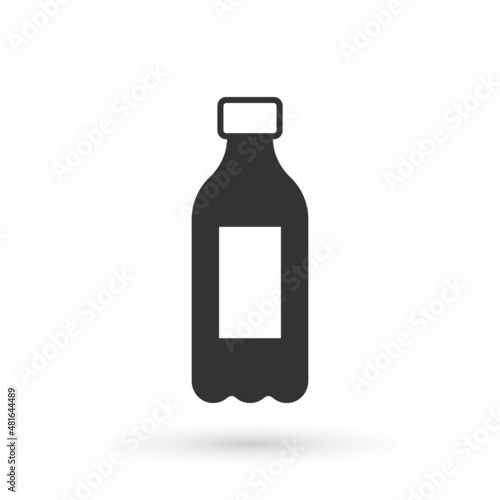Grey Bottle of water icon isolated on white background. Soda aqua drink sign. Vector