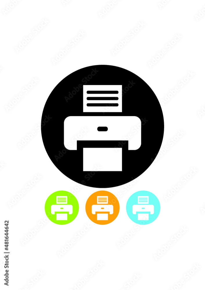 Printer with document - Vector icon isolated Printer with document - Vector icon isolated